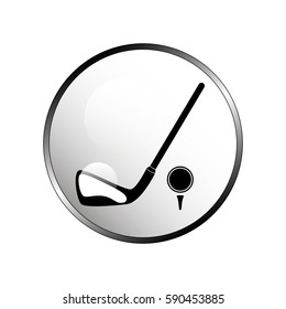 Golf Ball And Putter Icon.
