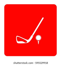 Golf Ball And Putter Icon.