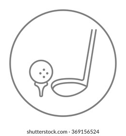 Icono de pelota de golf y línea de putter.