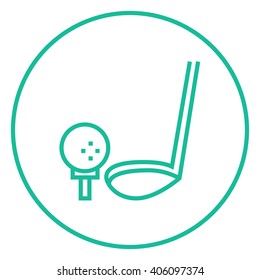 Icono de pelota de golf y línea de putter.