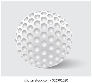 Golf ball realistic vector. Image of single golf equipment, ball illustration isolated on grey background with shadow