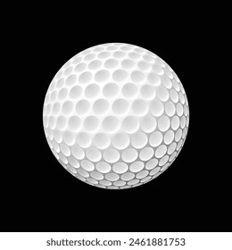 golf ball Realistic vector on black background