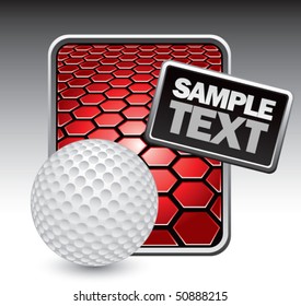 plantilla de hexágono rojo de bola de golf