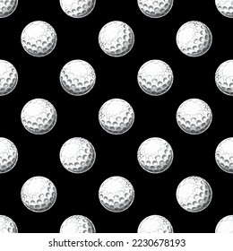 Golf ball repeating tile background. Golf balls seamless pattern vector image wallpaper and wrapping paper design.