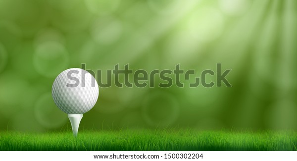 Golf Ball Resting On Tee Pushed Stock Vector (Royalty Free) 1500302204