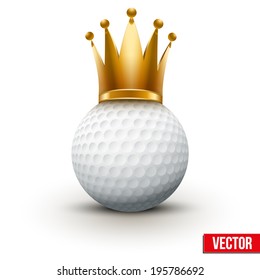 Golf ball with royal crown. 
