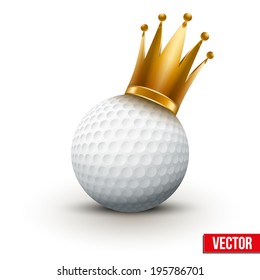 Golf ball with royal crown. 