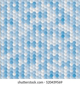 Golf ball seamless pattern - azure blue color for background. Sport geometric hexagon background.