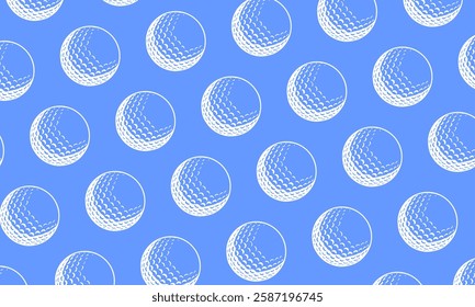 Golf ball seamless pattern. Golf ball pattern background. Design for typography, banners and posters, promotional items. Vector illustration