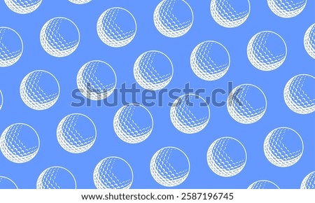 Golf ball seamless pattern. Golf ball pattern background. Design for typography, banners and posters, promotional items. Vector illustration