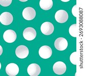 Golf Ball Seamless Pattern. Realistic Golf Ball Background. Ideal for sports branding, packaging, wallpapers, or textile prints
