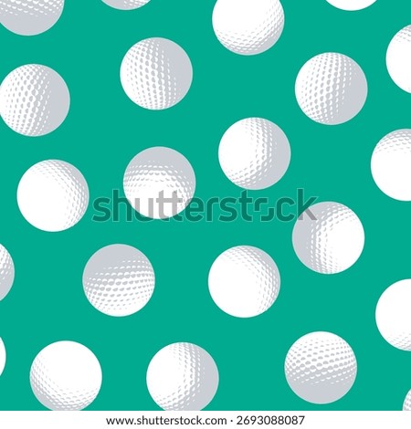 Golf Ball Seamless Pattern. Realistic Golf Ball Background. Ideal for sports branding, packaging, wallpapers, or textile prints