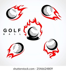 Golfball-Set. Kollektionssymbole Golf. Vektorgrafik