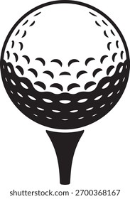 Golf ball setup on a white background