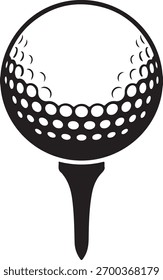 Configuración de pelota de golf sobre un fondo blanco