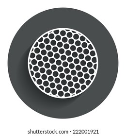 Golf ball sign icon. Sport symbol. Circle flat button with shadow. Modern UI website navigation. Vector