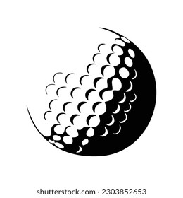 diseño de silueta de bola de golf. logo, signo y símbolo de deporte recreativo.