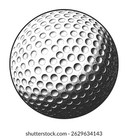 Golf ball silhouette vector illustration.