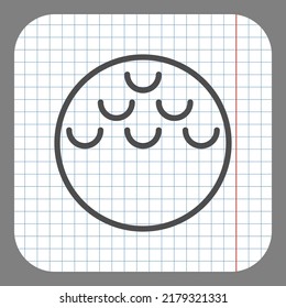 Golf ball simple icon vector. Flat design. On graph paper. Grey background.ai