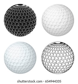 Golf ball single icon in cartoon style vector symbol stock illustration web.