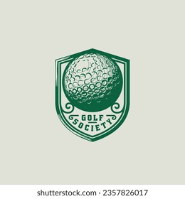 Golf Ball Society Rustic Illustration Vector