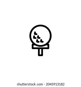Golf Ball Sport Monoline Symbol Icon Logo for Graphic Design, UI UX, Game, Android Software, and Website.