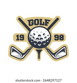 golf ball sport vintage logo design vector template illustration