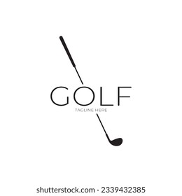 Golf ball and golf stick logo, for professional golf team, golf club, tournament, store business,course, event