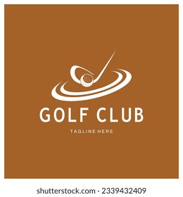 Golf ball and golf stick logo, for professional golf team, golf club, tournament, store business,course, event