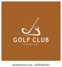 Golf ball and golf stick logo, for professional golf team, golf club, tournament, store business,course, event