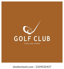 Golf ball and golf stick logo, for professional golf team, golf club, tournament, store business,course, event