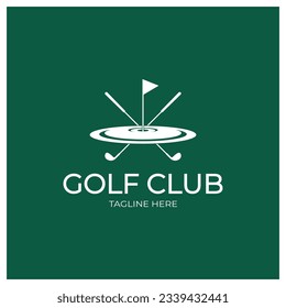 Golf ball and golf stick logo, for professional golf team, golf club, tournament, store business,course, event