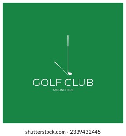 Golf ball and golf stick logo, for professional golf team, golf club, tournament, store business,course, event