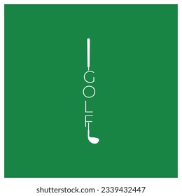 Golf ball and golf stick logo, for professional golf team, golf club, tournament, store business,course, event