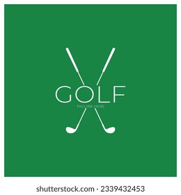 Golf ball and golf stick logo, for professional golf team, golf club, tournament, store business,course, event