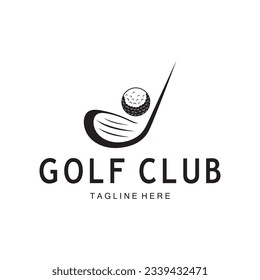 Golf ball and golf stick logo, for professional golf team, golf club, tournament, store business,course, event