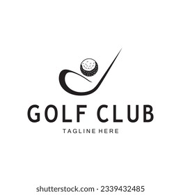 Golf ball and golf stick logo, for professional golf team, golf club, tournament, store business,course, event