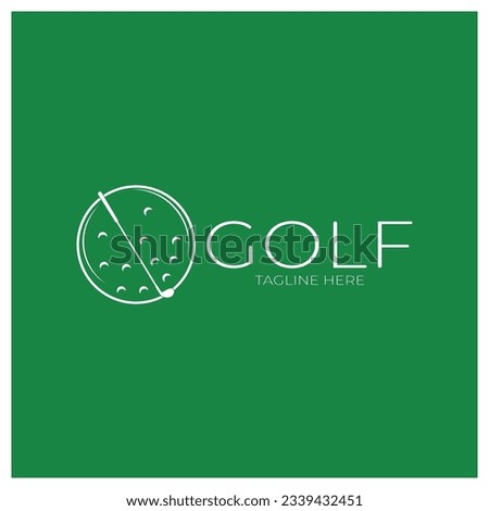 Golf ball and golf stick logo, for professional golf team, golf club, tournament, store business,course, event