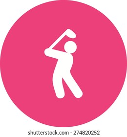 Golf, ball, stick, player, goal, sports icon vector image. Can also be used for fitness, recreation. Suitable for web apps, mobile apps and print media.