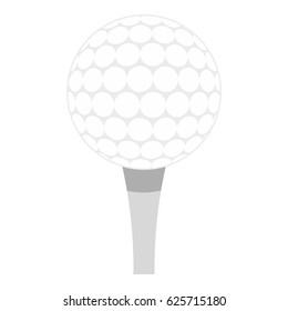 Golf ball with tee icon flat isolated on white background vector illustration