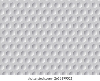 Golf ball texture background. Golf ball texture. White honeycomb background. Seamless hexagon pattern. Vector illustration
