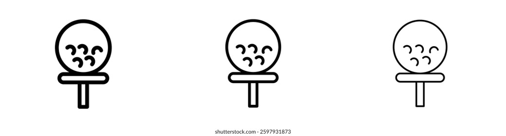 Golf ball thin line vector icon set.