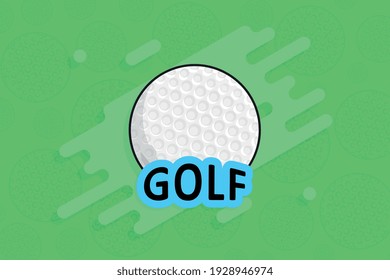 Golf Ball Vector Background In Flat Style. Colorful Illustration Art For Tournament Illustration And Sport Apps. Eps 10