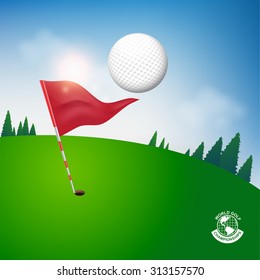 Golf Ball Vector Concept Golf Tournament World