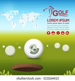 Golf Ball Vector Concept Golf Tournament World