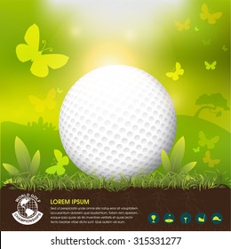 Golf Ball Vector Concept Golf Tournament World