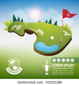 Golf Ball Vector Concept Golf Tournament World