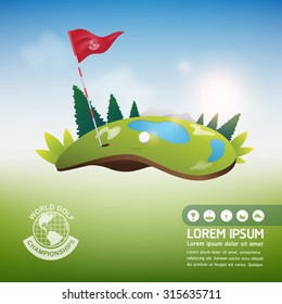 Golf Ball Vector Concept Golf Tournament World