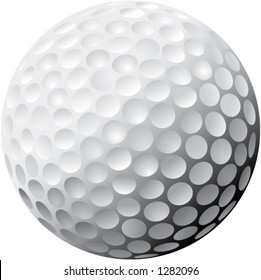 Golf Ball Vector, Heavily Shadowed