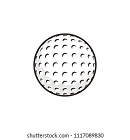 Golf ball vector icon